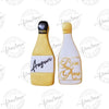 Sparkling wine bottle with glasses with Happy New Year