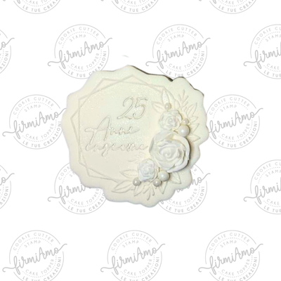 Frame esagono fiori riverso