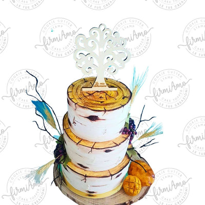 Cake topper albero della vita in legno