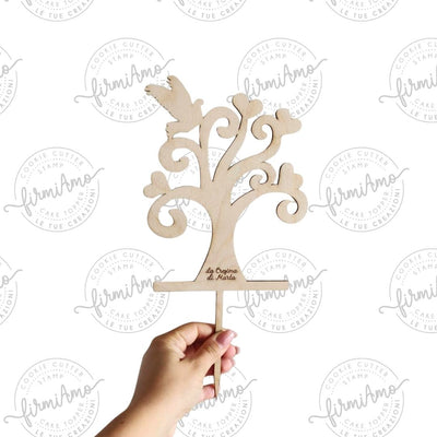 Cake topper albero della vita in legno