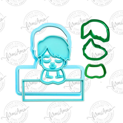 Bimbo Comunione tag scomponibile con mini decora