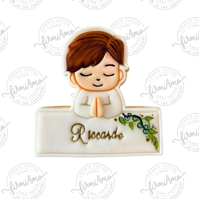 Bimbo Comunione tag scomponibile con mini decora