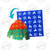 Textur Schneeflocken und Rentiere