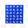 Textur Schneeflocken und Rentiere