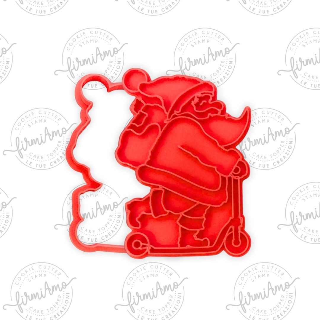 Weihnachtsmann auf dem Roller