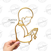 TOPPER DE GÂTEAU SILHOUETTE GARÇON-FILLE QUI PRIE MODÈLE PLASTIQUE