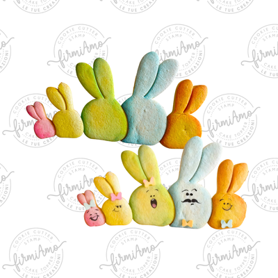 FAMIGLIA ESPRESSINI - conigli segnaposto pasquali