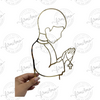 CAKE TOPPER SILHOUETTE GARÇON QUI PRIE