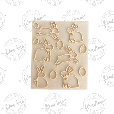 TEXTURE CONIGLI CON FIOCCO E UOVA