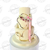 CAKE TOPPER SILHOUETTE FILLETTE QUI PRIE